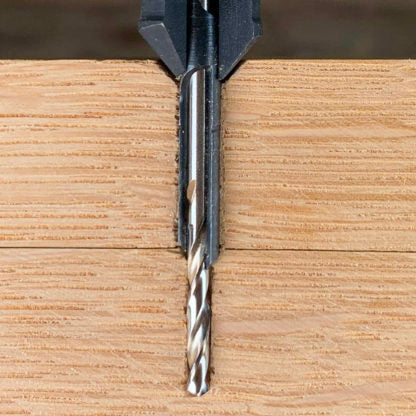 Adjustable Clearance Bore countersink drill bit in action, creating precise holes for woodworking projects
