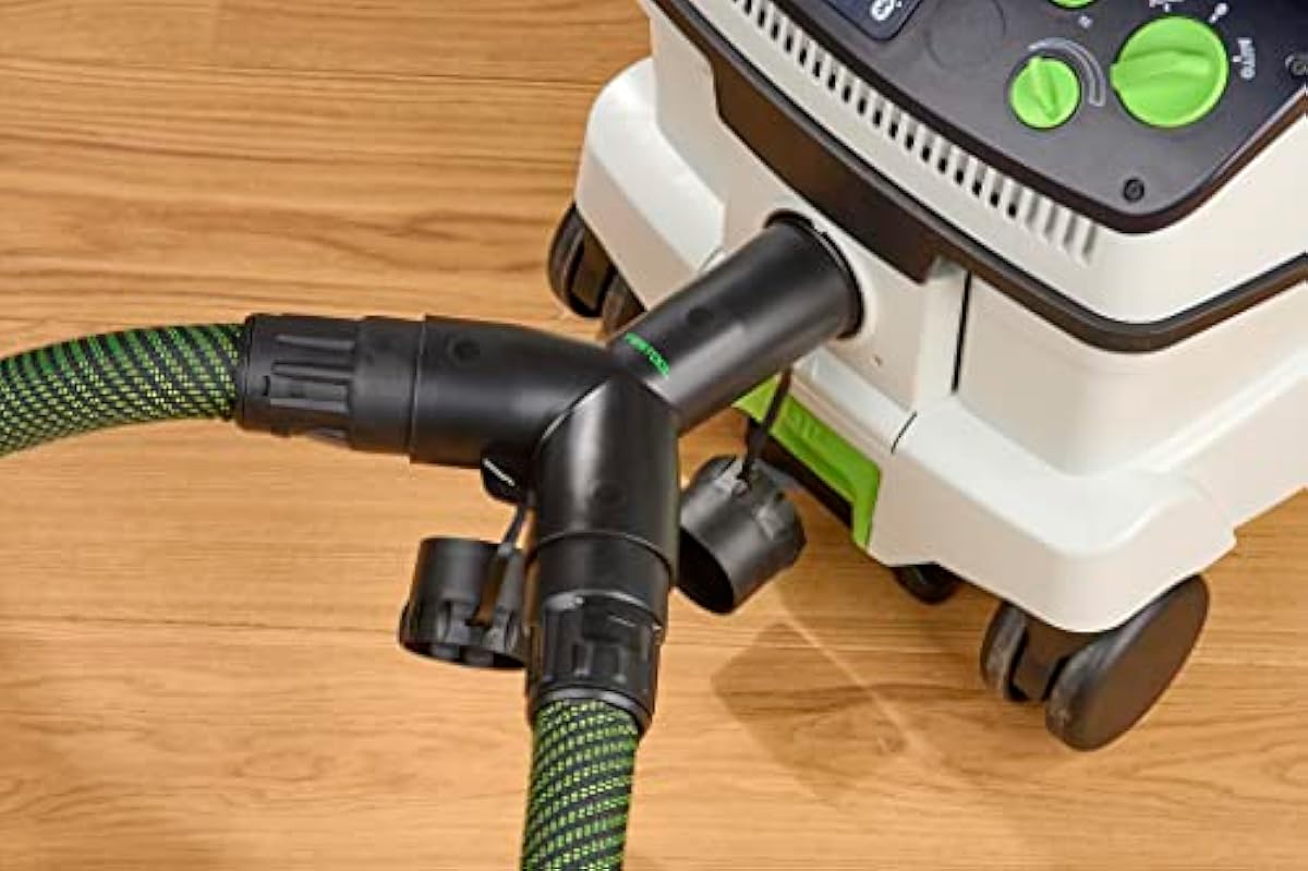 Festool Anti Static Y Piece 50mm for Dual Suction Hoses connected to dust extractor