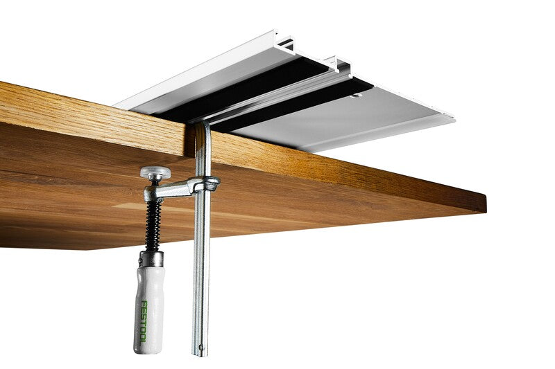 Festool 120mm Adjustable Clamps in use with Festool MFT and Guide Rail systems