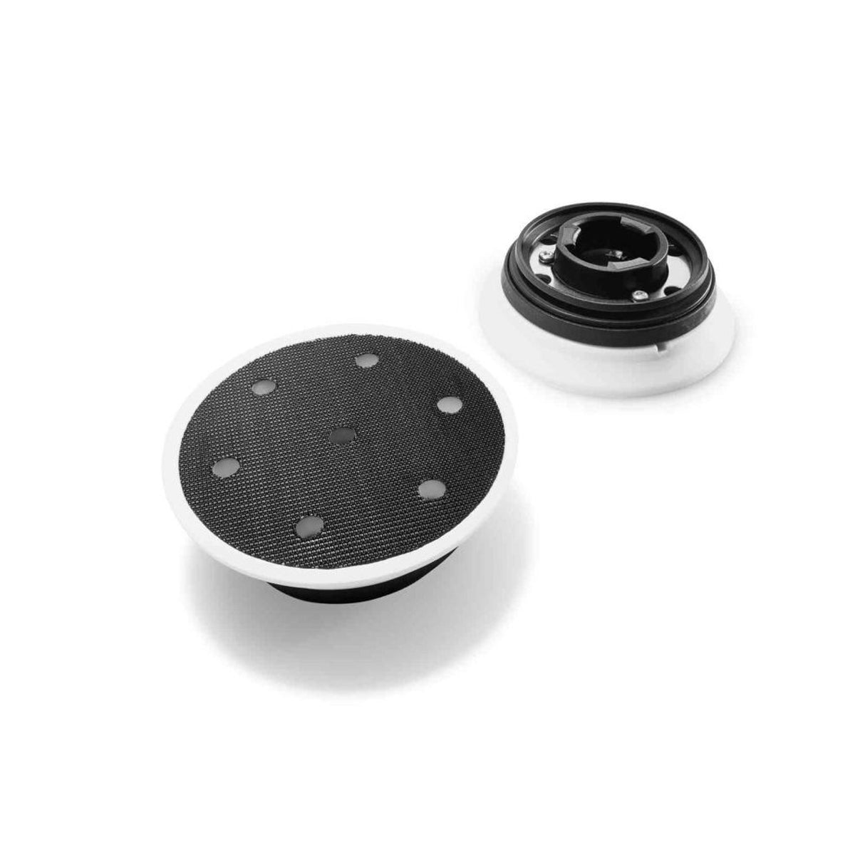 Festool 90mm Soft High Temp Backing Pad for sanding, featuring heat-resistant hook and loop fastener. Ideal for flat and contoured surfaces