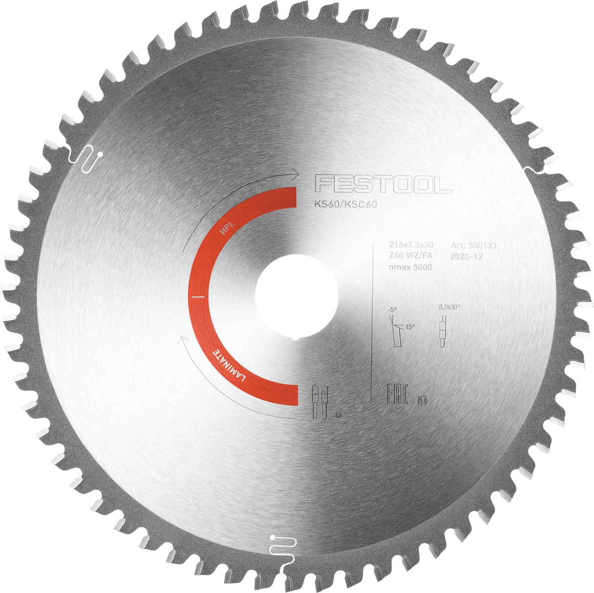 Festool Laminate Saw Blade 216mm x 2.3mm x 30mm 60 Tooth in action on laminated flooring