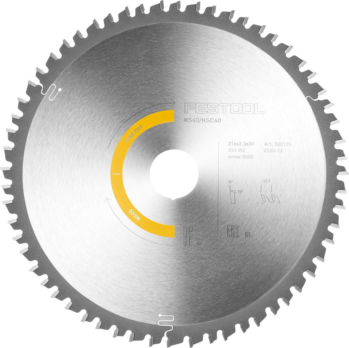 Festool 216mm Fine Tooth Saw Blade for precise cuts on various materials