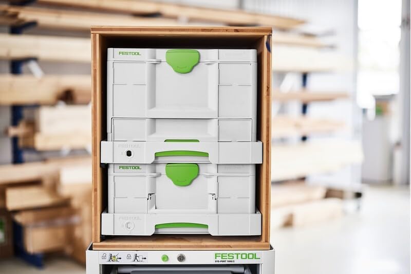 Festool Systainer Drawer with pull-out shelves for easy access to tools and parts