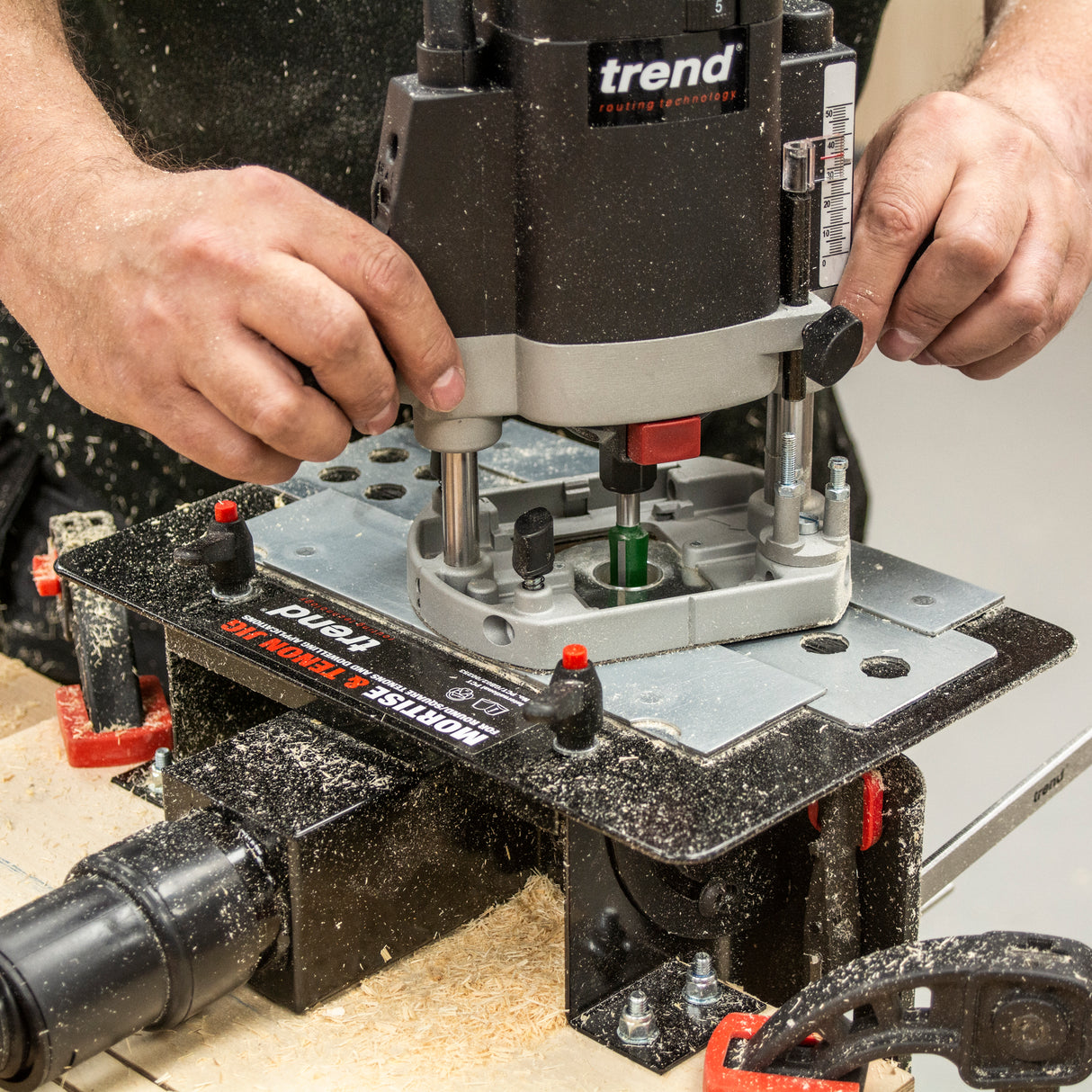 Trend Mortise & Tenon Jig showcasing precision woodworking joinery