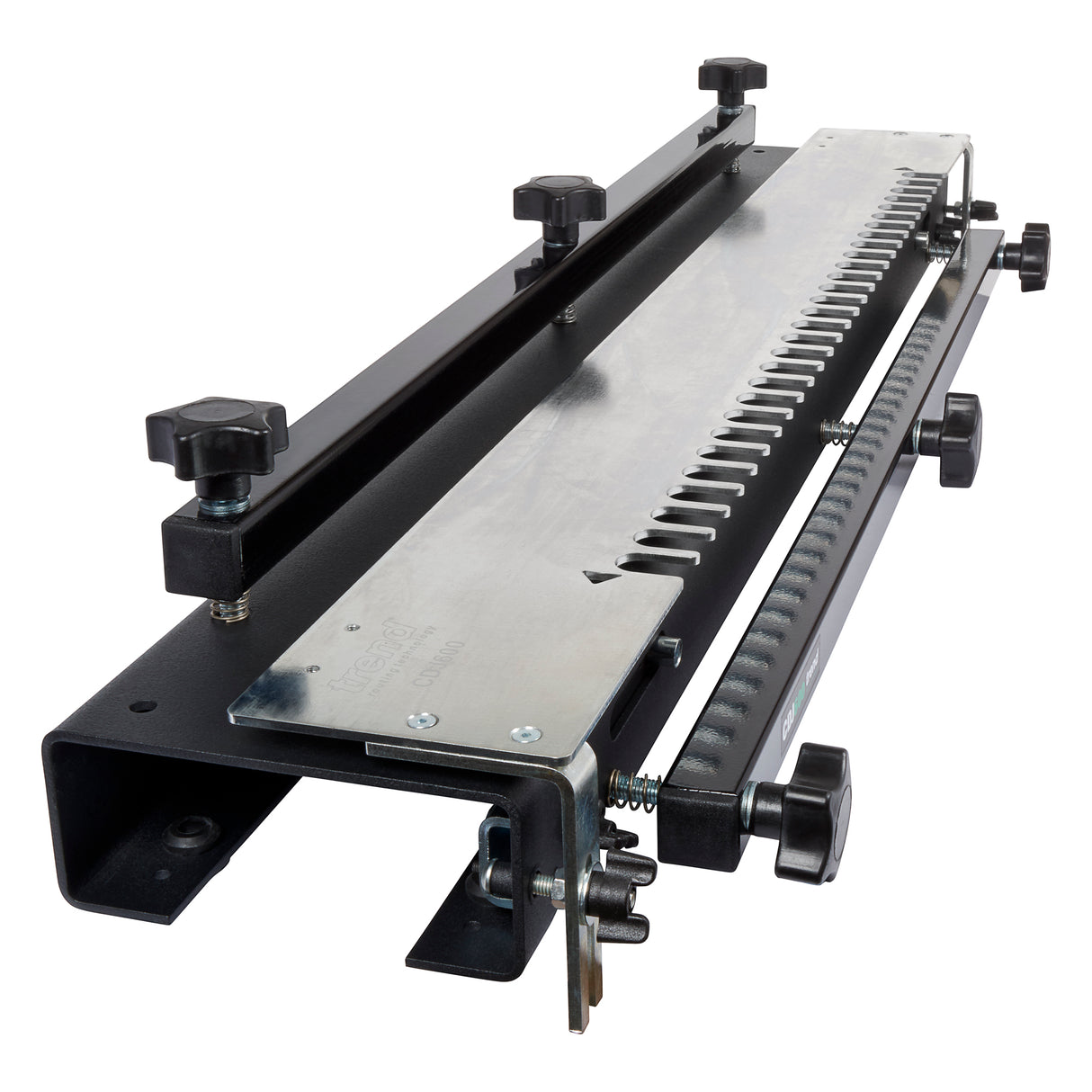 Trend Dovetail Jig 600mm for Plunge Routers in use, showcasing precise dovetail joint creation