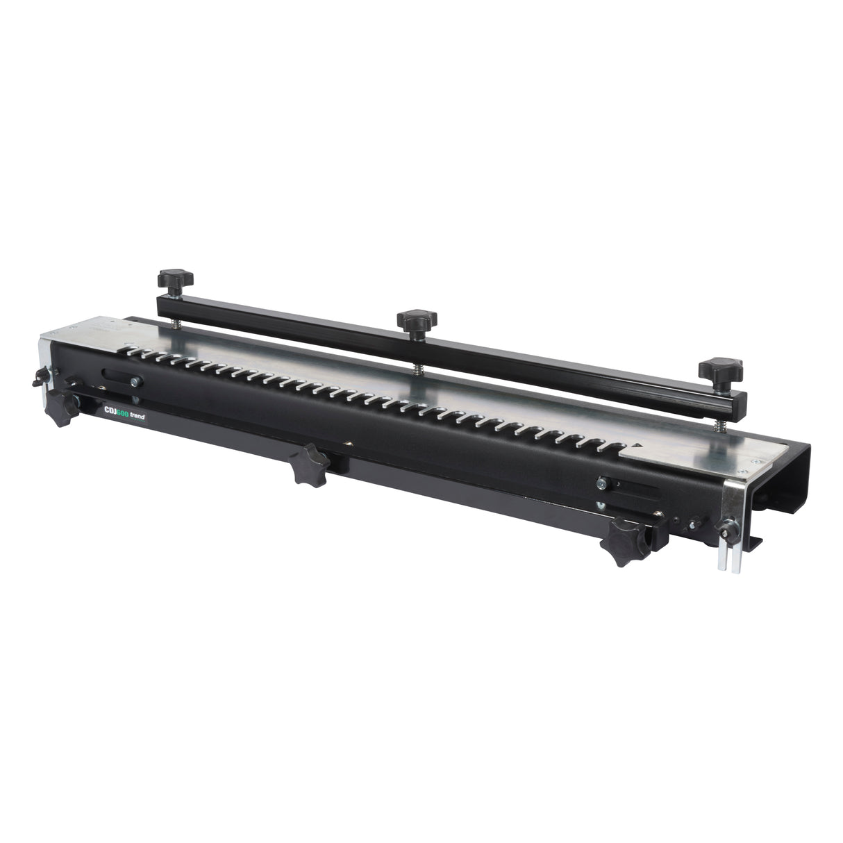 Trend Dovetail Jig 600mm in use for precise half-blind dovetail joints with plunge router