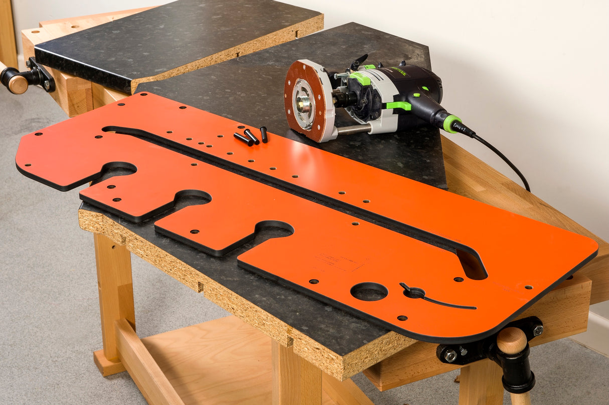 UJK Variable Angle Kitchen Worktop Jig showcasing versatile joint angles and widths for precise woodworking