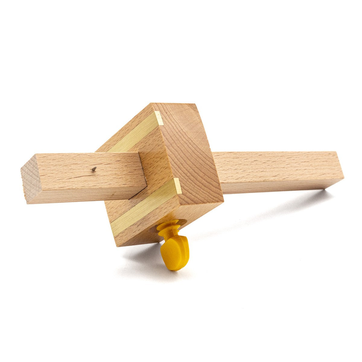 Crown Traditional Marking Gauge Beech woodworking tool with brass strips and single steel pin for marking