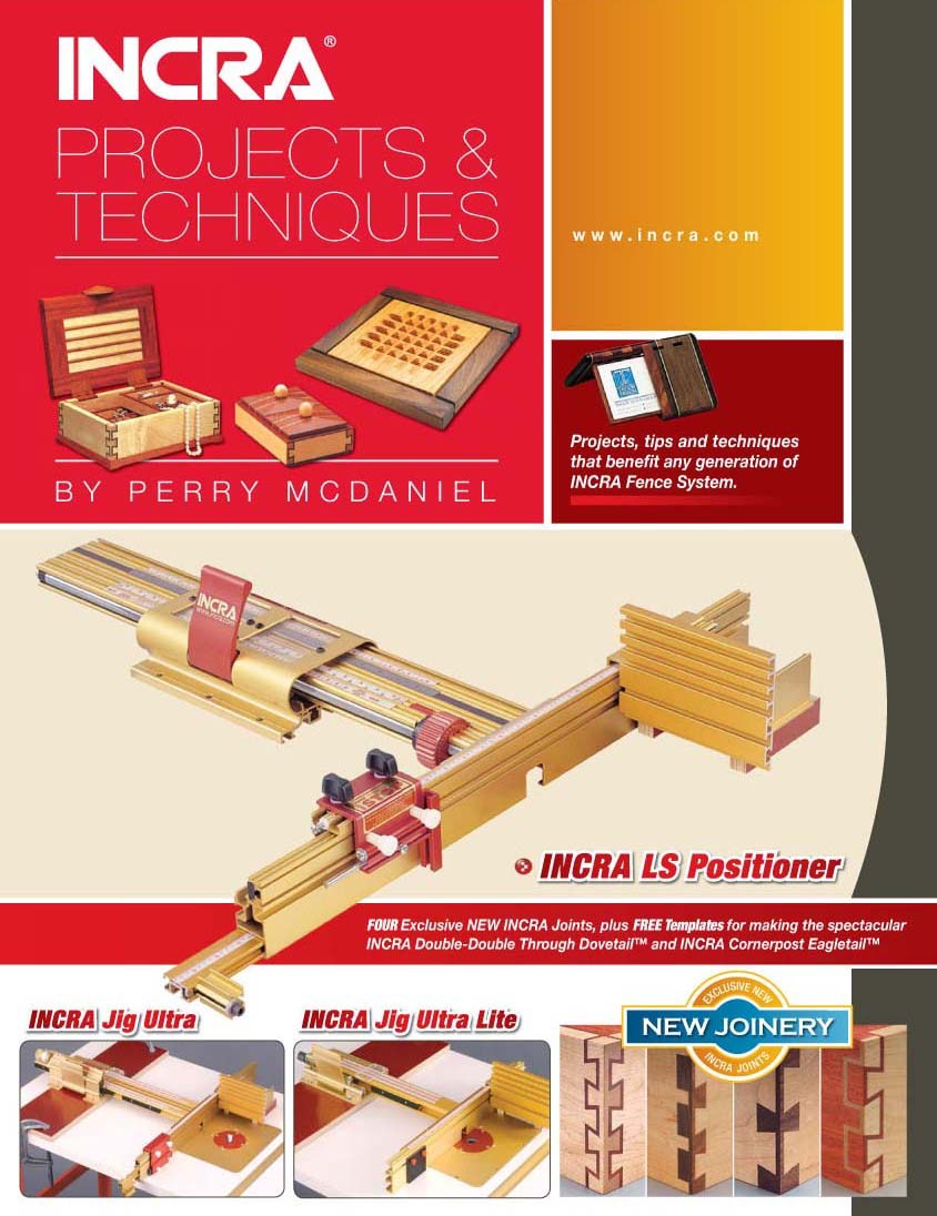 Incra Projects & Techniques Book showcasing detailed woodworking plans and techniques by Perry McDaniel