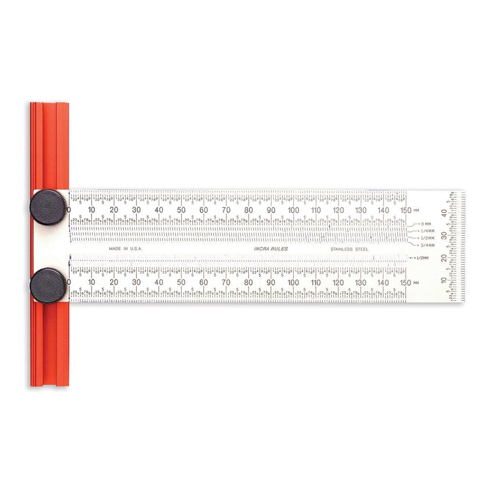INCRA Precision T-Rule Metric with fence for accurate marking and layout on woodworking projects