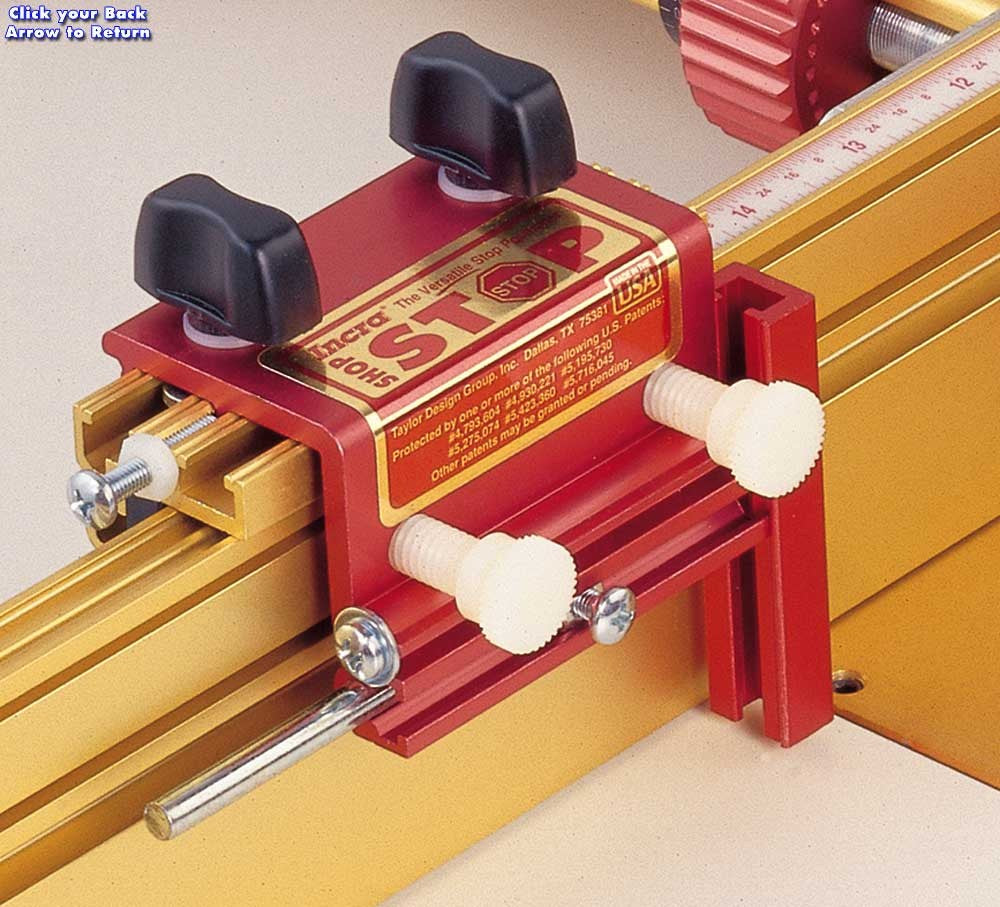 Incra ShopStop Vertical Fence Stop Bar with Micro Adjustment - Adjustable vertical stop bar with screw-based micro adjustment