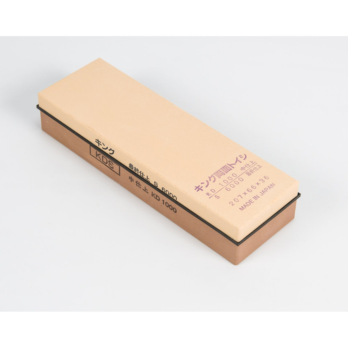 King Double Sided Bench Waterstone 1000/6000 Grit - Combination stone showing 1000/6000 grit surfaces for woodworking tools sharpening