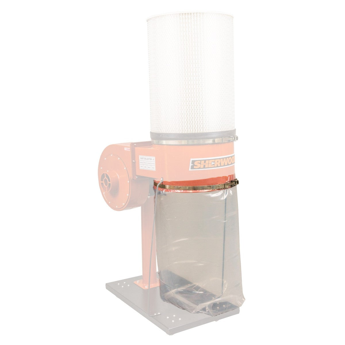 Sherwood 370mm Diameter Single-Stage Dust Extractor Plastic Collection Bag on White Background