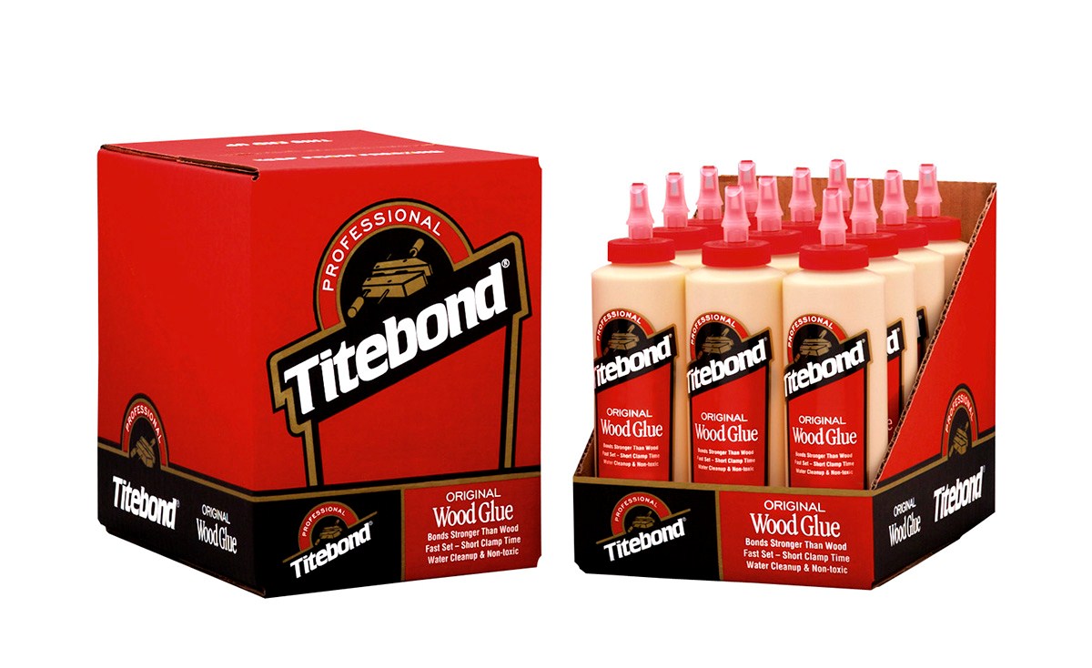 Titebond I Original Woodworking Glue PVA Yellow Aliphatic Resin in use on a woodworking project