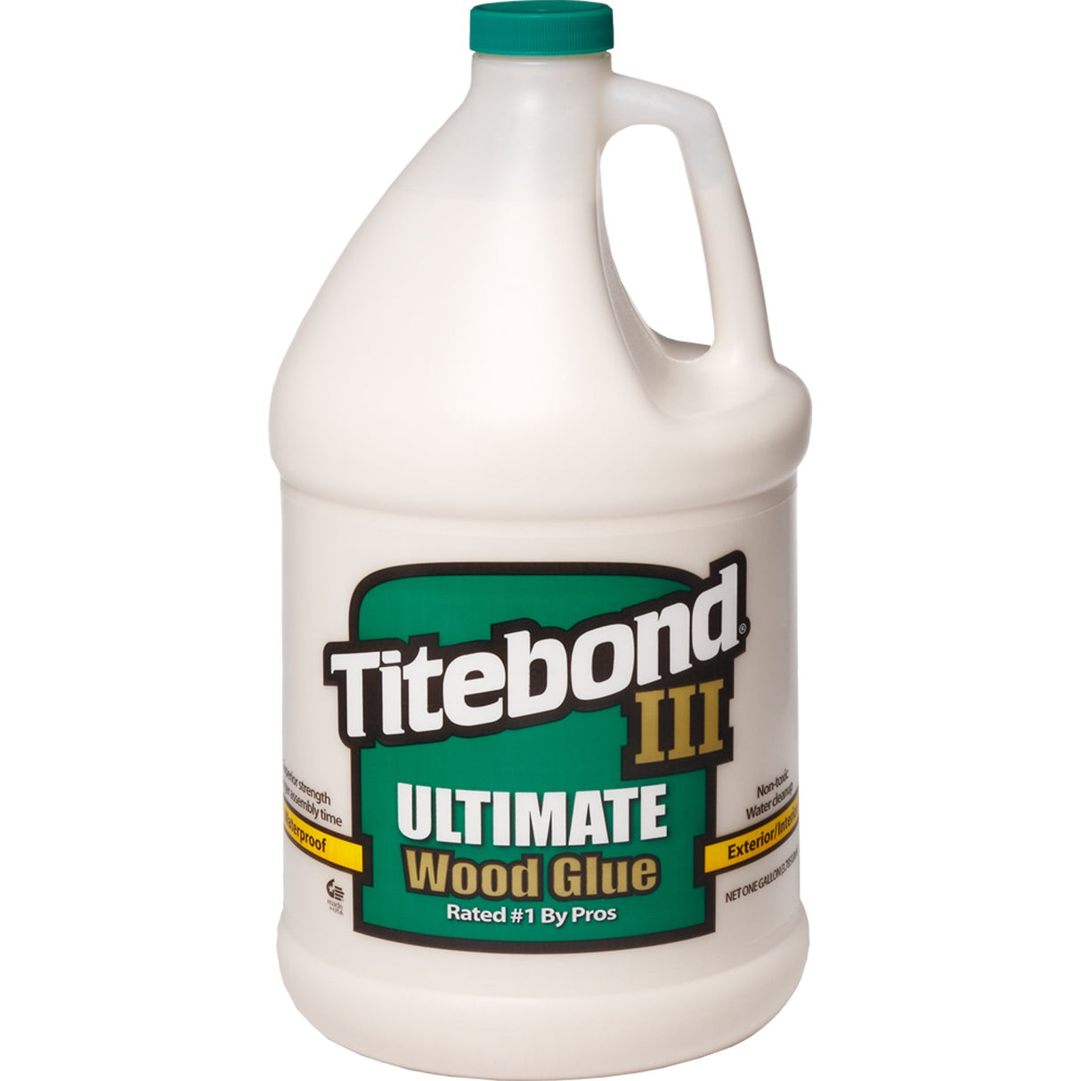 Titebond III Ultimate Waterproof Glue PVA Yellow Aliphatic Resin, product image showing the durable waterproof formula in yellow packaging