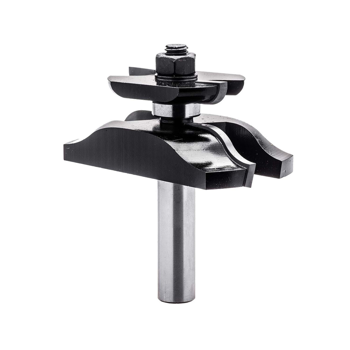 Torquata Back-Cutter Ogee Router Bit creating arched panel design for traditional raised panel doors