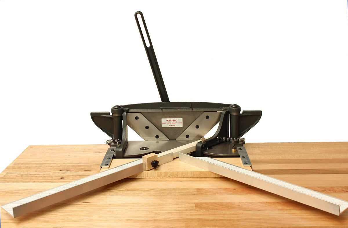 Hand Mitre Trimmer showcasing precise trimming of mitred picture frames