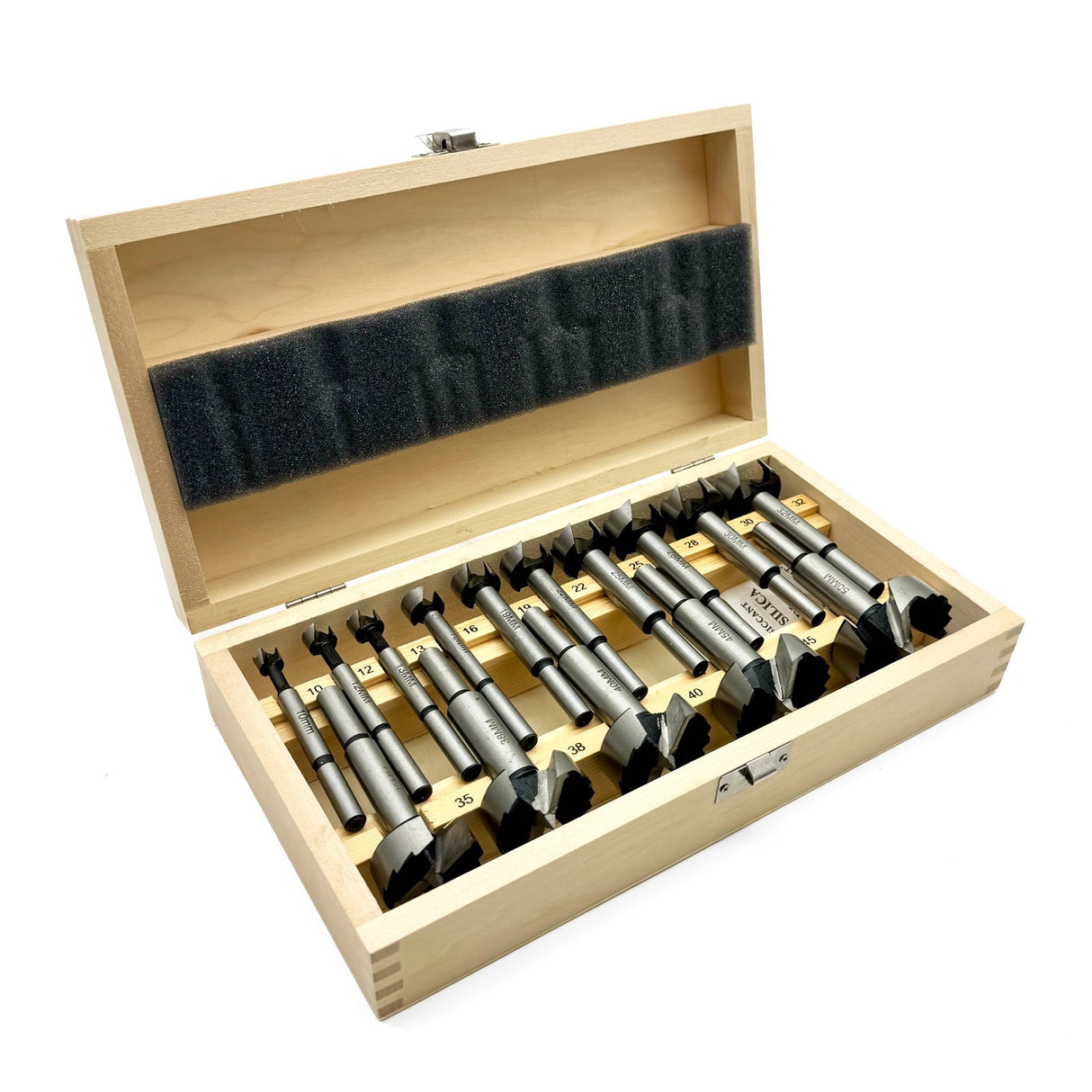 Baladonia Forstner Bit Set of 15 Metric HSS Sawtooth for precise wood drilling