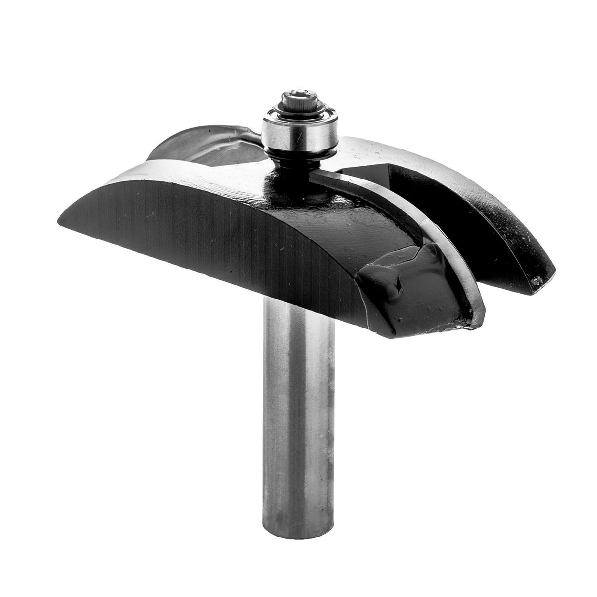 Torquata Horizontal Panel Raising Cove Router Bit 1/2in Shank in action, creating cathedral-shaped panels