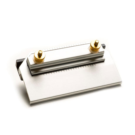 Deluxe Honing Guide Sharpening Jig for Chisels & Plane Blades, brass roller detail