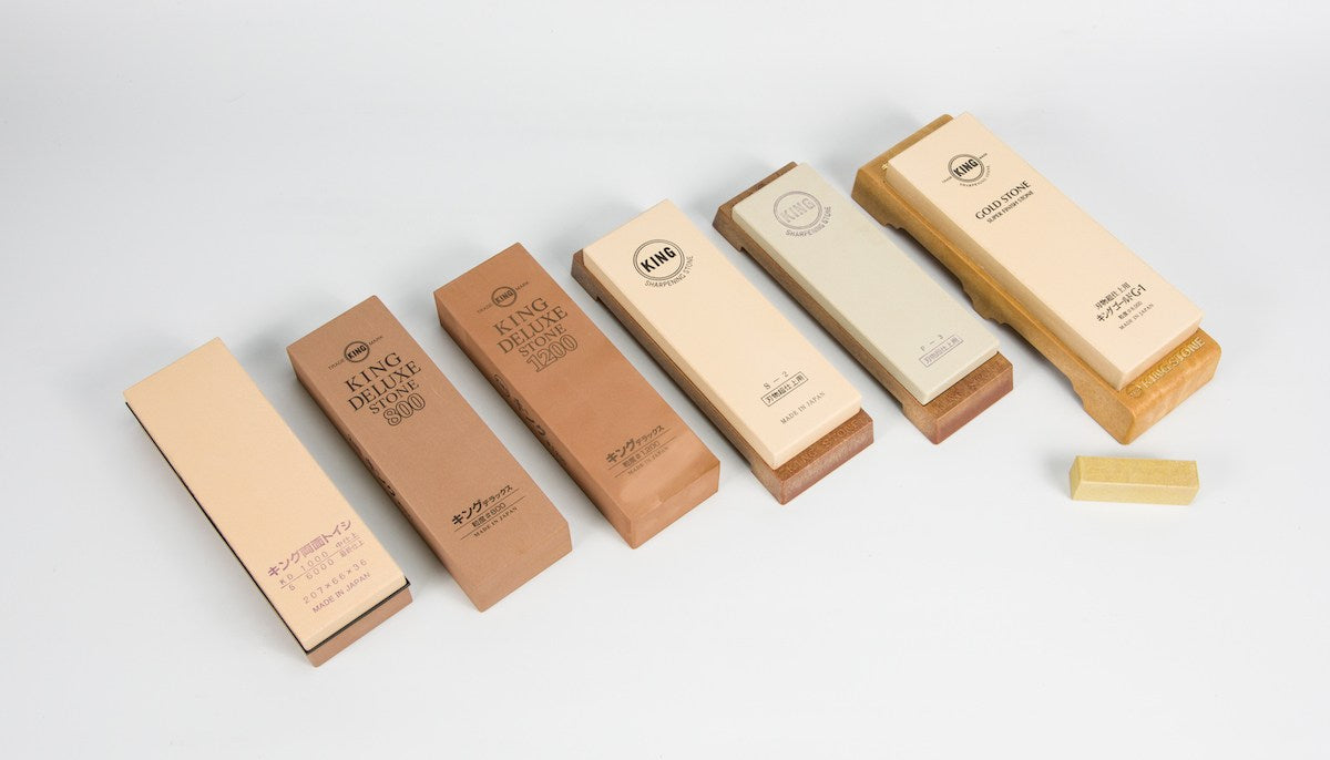 King Bench Waterstone Superfine 8000 Grit with Base on stand, top-quality abrasive for chisels and plane blades