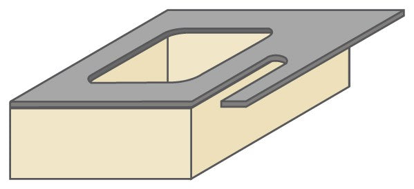 Torquata Flush Panel Pilot Router Bit in action with v-shaped pilot cutting through material smoothly