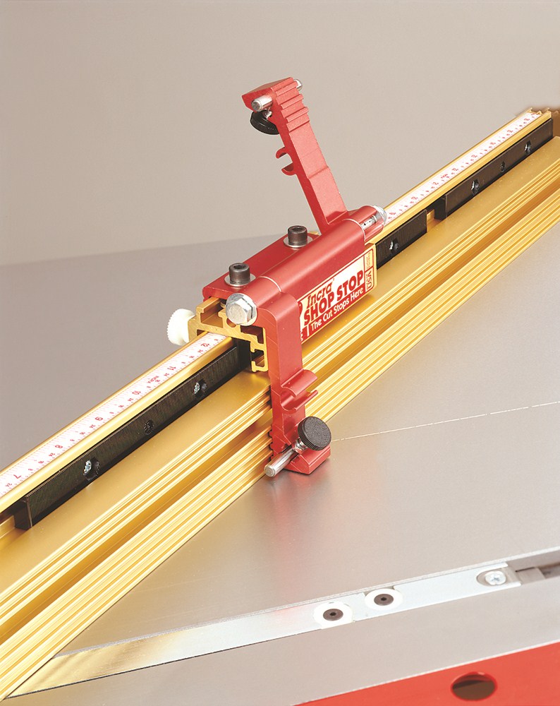 Incra Shop Stop Metric Flip Stop detailed view showing precision craftsmanship and versatility