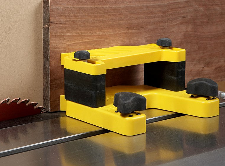 Magswitch Magnetic Featherboard Risers stacked for increased height in Australian woodworking tools store