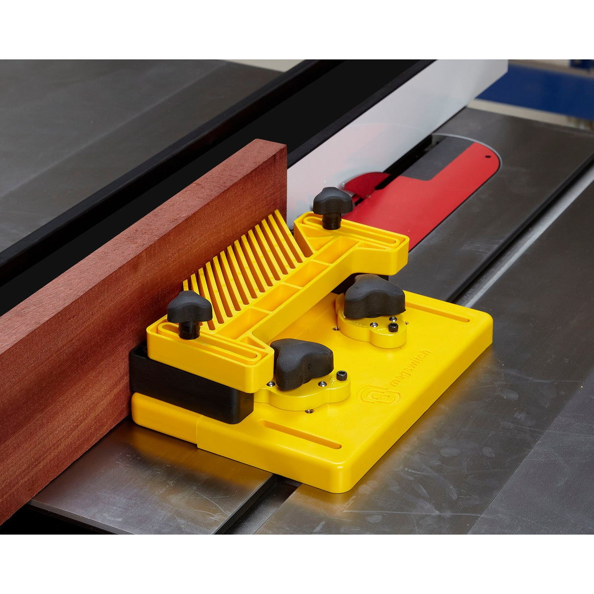 Magswitch Universal Mounting Base attached magnetically on small table-top surface