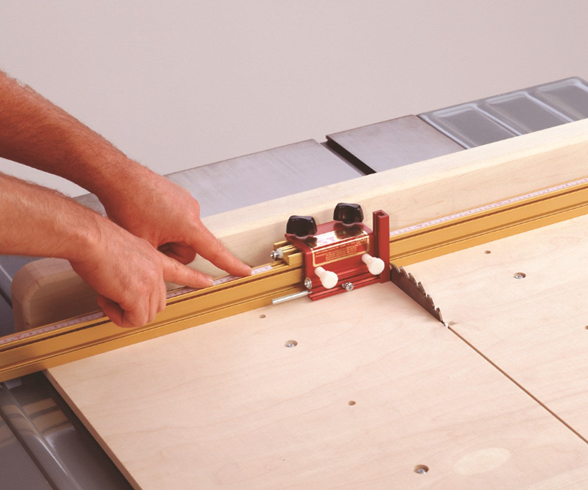 Incra Aluminium Fence Track T-Slot mounting hardware on woodworking tool