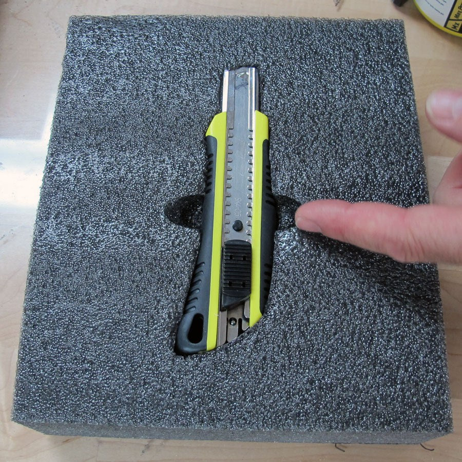 Fastcap Kaizen Foam Dark Grey 20 x 1220 x 610mm insert, separated layers for tool organization