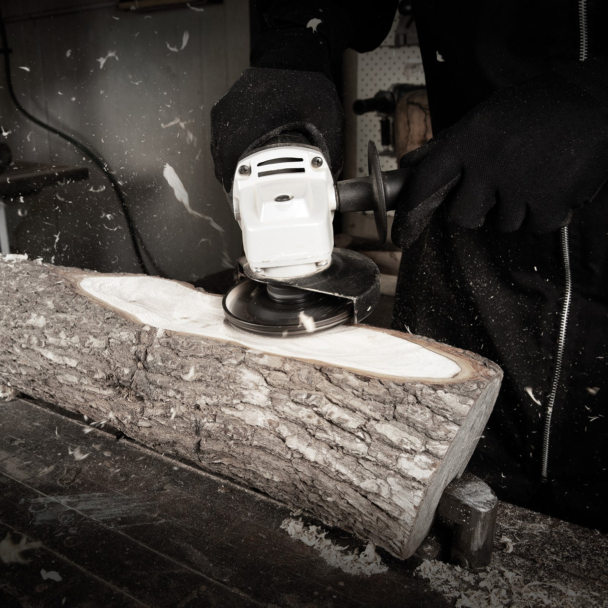 Arbortech Turbo Plane Blade in action, creating smooth wood finish