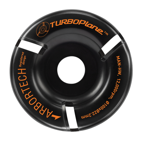Arbortech Turbo Plane Blade shaping wood with an angle grinder