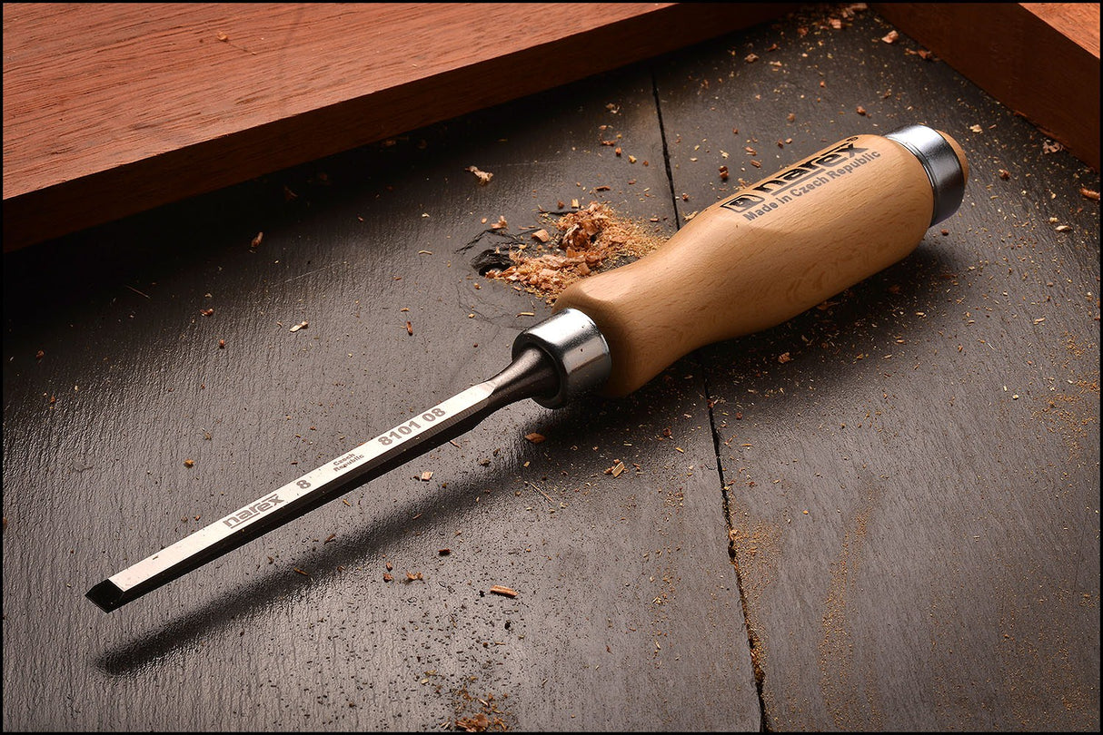 Narex Bevel Edge Cabinet Chisels with Hooped Ash Handles in Australian woodworking tools store