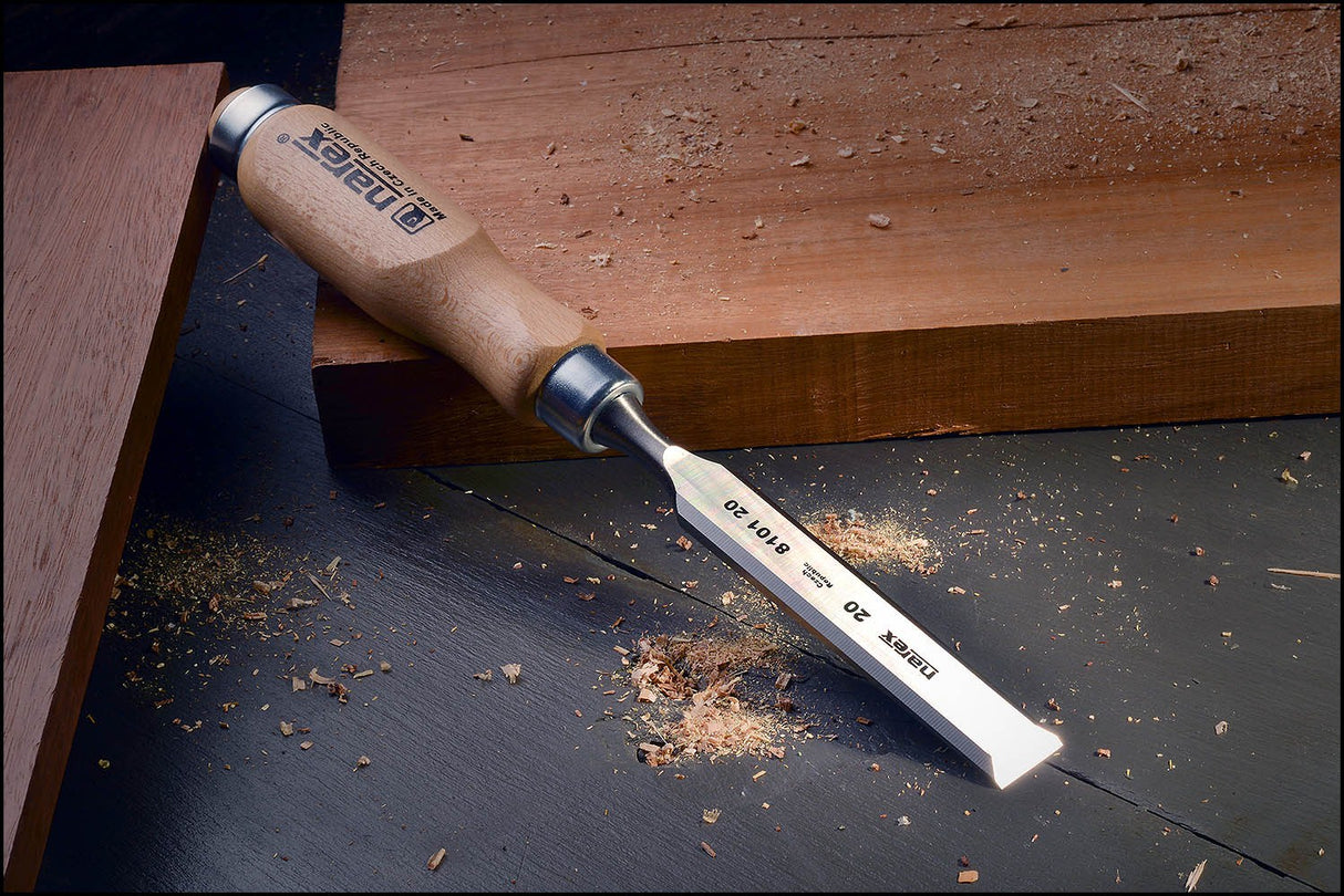 Narex Bevel Edge Cabinet Chisels with Hooped Ash Handles - High-quality woodworking tools in Australian store