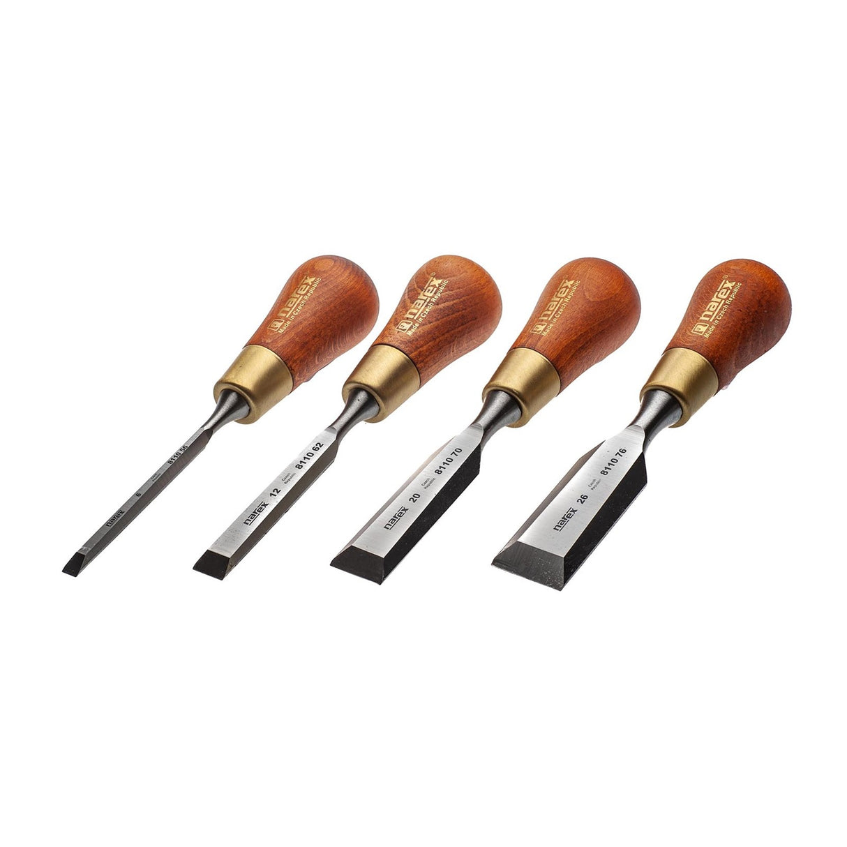 Narex Butt Chisels with Hornbeam Handles in a group shot