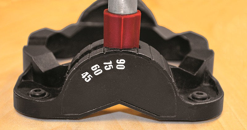 Milescraft Drill Mate Portable Drill Guide showing precise drilling mechanism