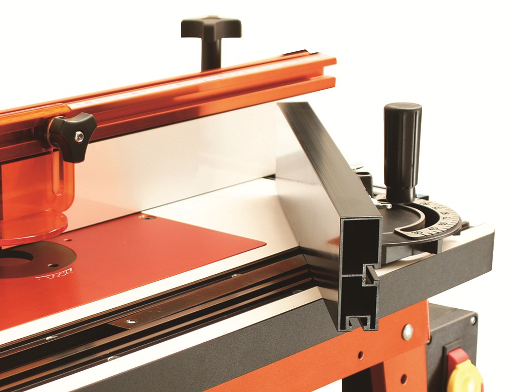 Sherwood Router Table Mitre Guide Aluminium Sub-Fence T-channels protractor detail