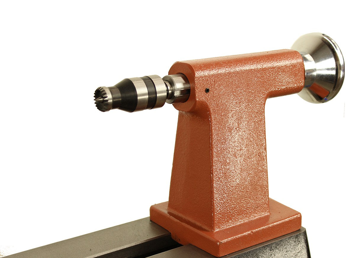 Baladonia MT2 Crown Revolving Live Tailstock Centre 19mm Head for Wood Lathes - Close-up view of sealed bearings and spring loaded point