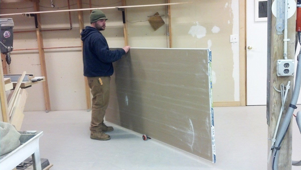 FastCap Speed Skate Mobile Dolly Mover with 225kg Capacity moving large sheets of material with ease