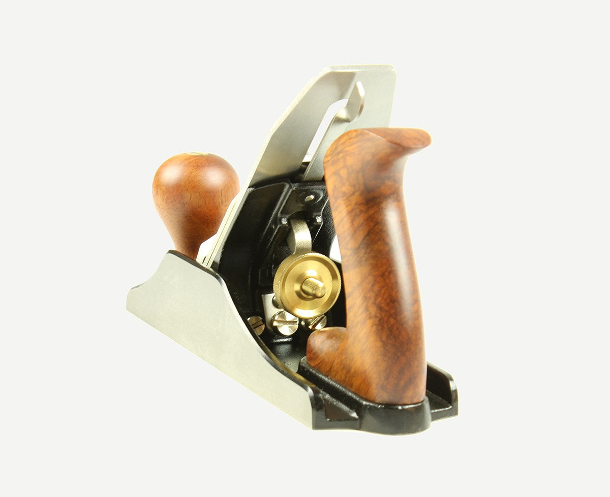 Luban No. 4 Smoothing Hand Plane from top view showcasing precision machined frog and body seating pad
