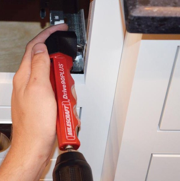 Milescraft Drive90PLUS Right-Angle Impact Driver Attachment in Action
