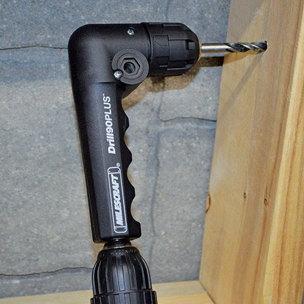Milescraft Drill 90 Plus Right-Angle Attachment, keyless chuck close-up