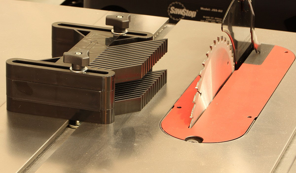 Sherwood Set of 2 Universal Featherboard Risers 22mm Thick in Use with Horizontal Featherboards