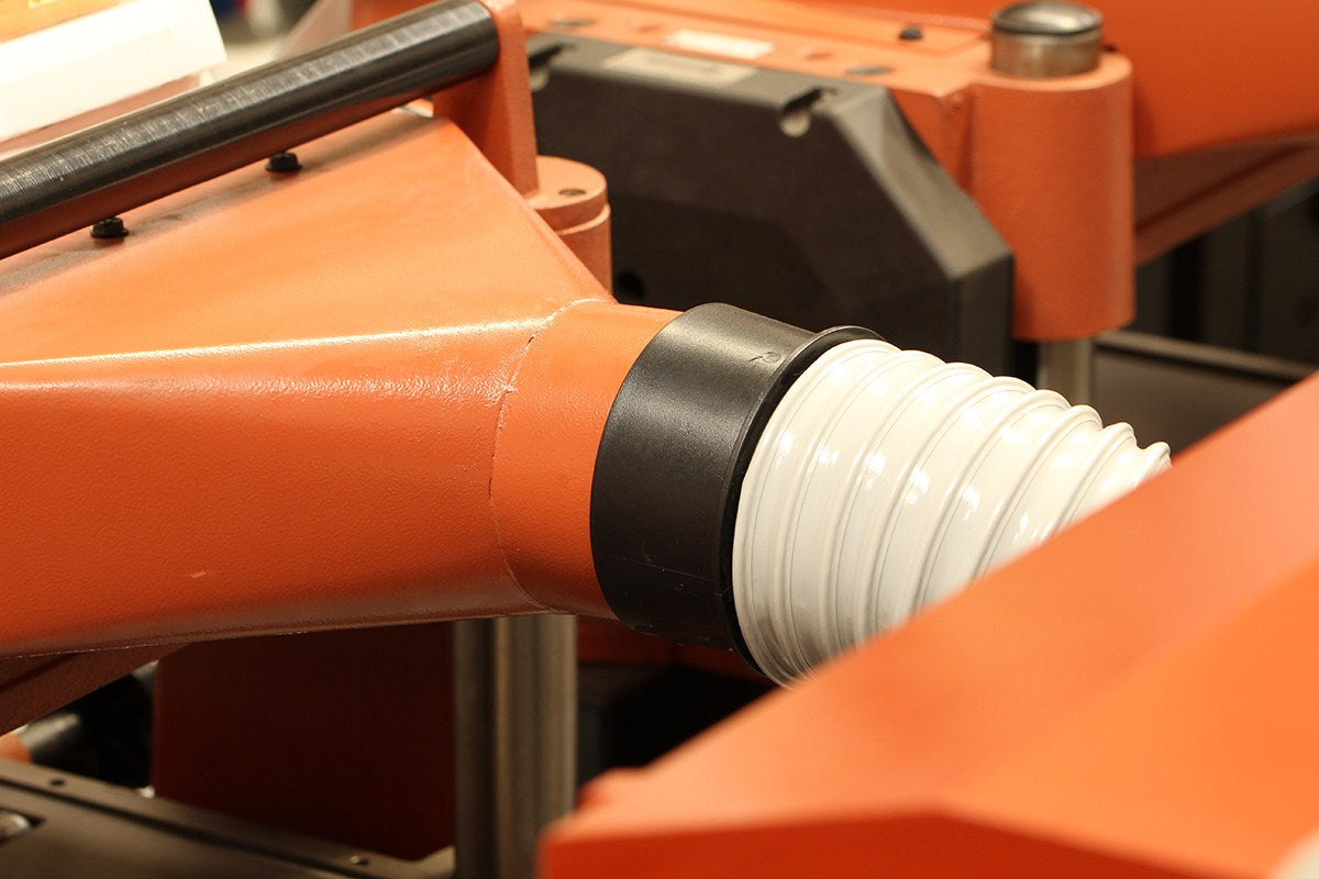 Sherwood 4in Threaded Hose Splice Connector angled view demonstrating secure fit and tapered end