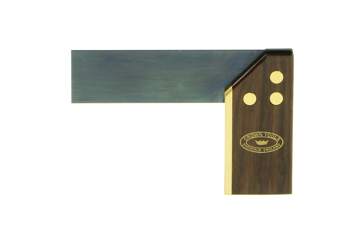 Crown Mini Try Square with Rosewood & Brass handle, ideal for precision work on small woodworking projects