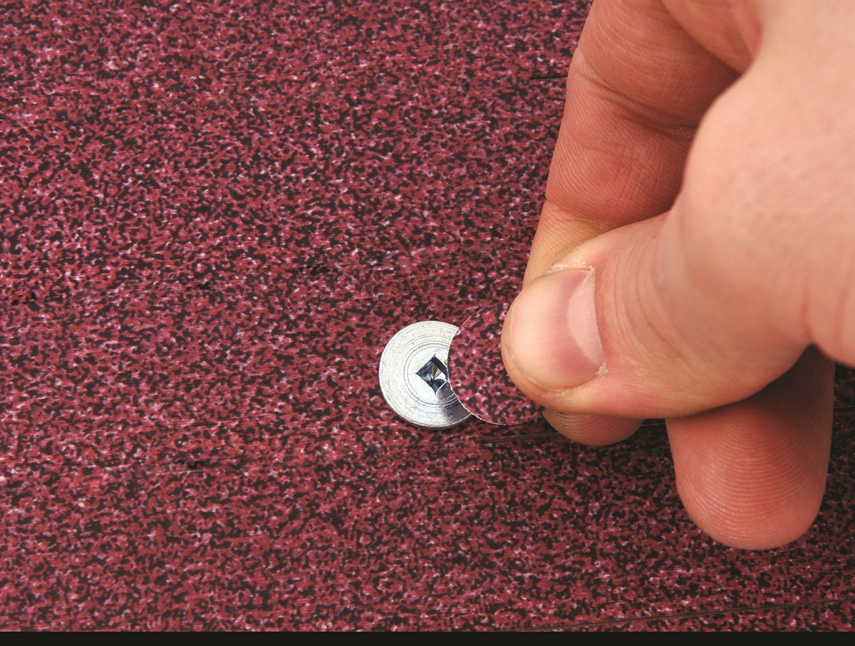 FastCap Hole Punch Tool Set with Hard Shell Case, punching out 9/16in edgebanding cap