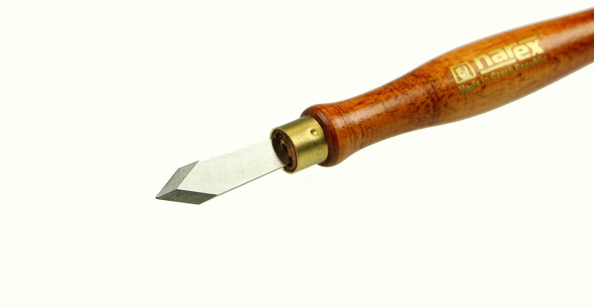 Narex Striking Knife 30mm Blade Marking Knife angled view hornbeam handle manganese-vanadium steel blade