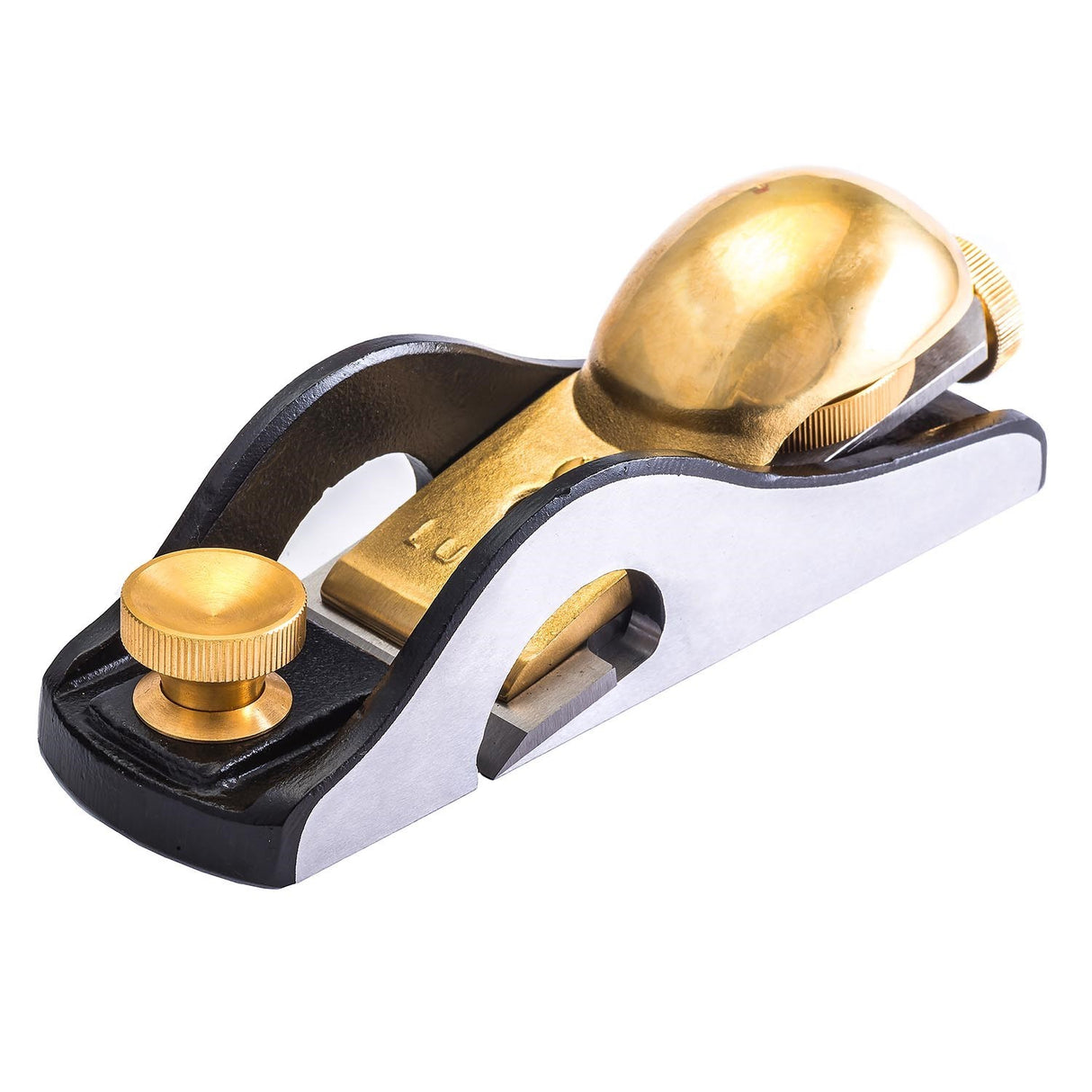 Luban Knuckle Cap Rebate Block Hand Plane angled view showing broad body and blade