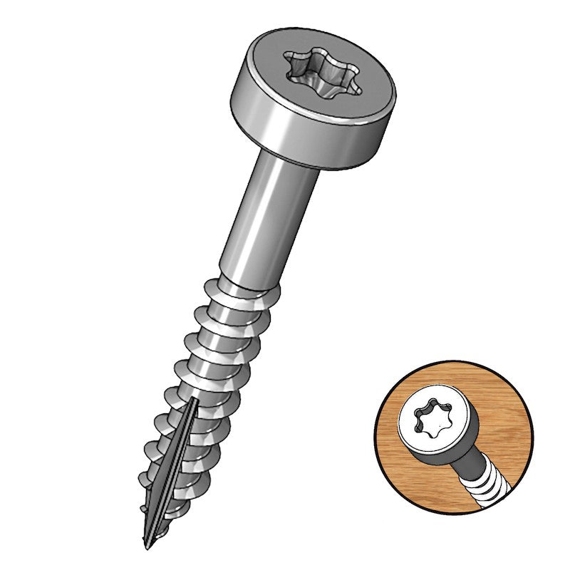 Milescraft 700 Piece Pocket Hole Screw Kit with T20 Star Screws, Pan Head, and Washer, for secure woodworking joins